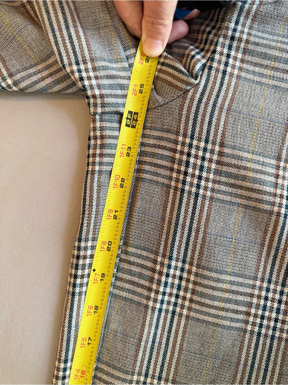 MADEWELL Huston Classic Plaid Wide-Leg Pant - Black & Brown Trousers Dress Pants - Picture 14 of 16